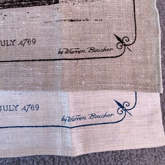 2 Vtg Kay Dee HandPrints California Missions 100% Pure Linen Kitchen Tea Towels - Picture 4 of 16